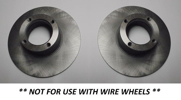 FRONT BRAKE DISCS x2 (MG Midget) (** With Steel Wheels **) (From Oct 62-79)